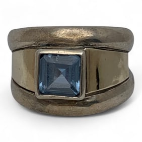 Silver & Blue Stone Ring