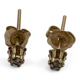 14k Yellow Gold & Diamond Earrings