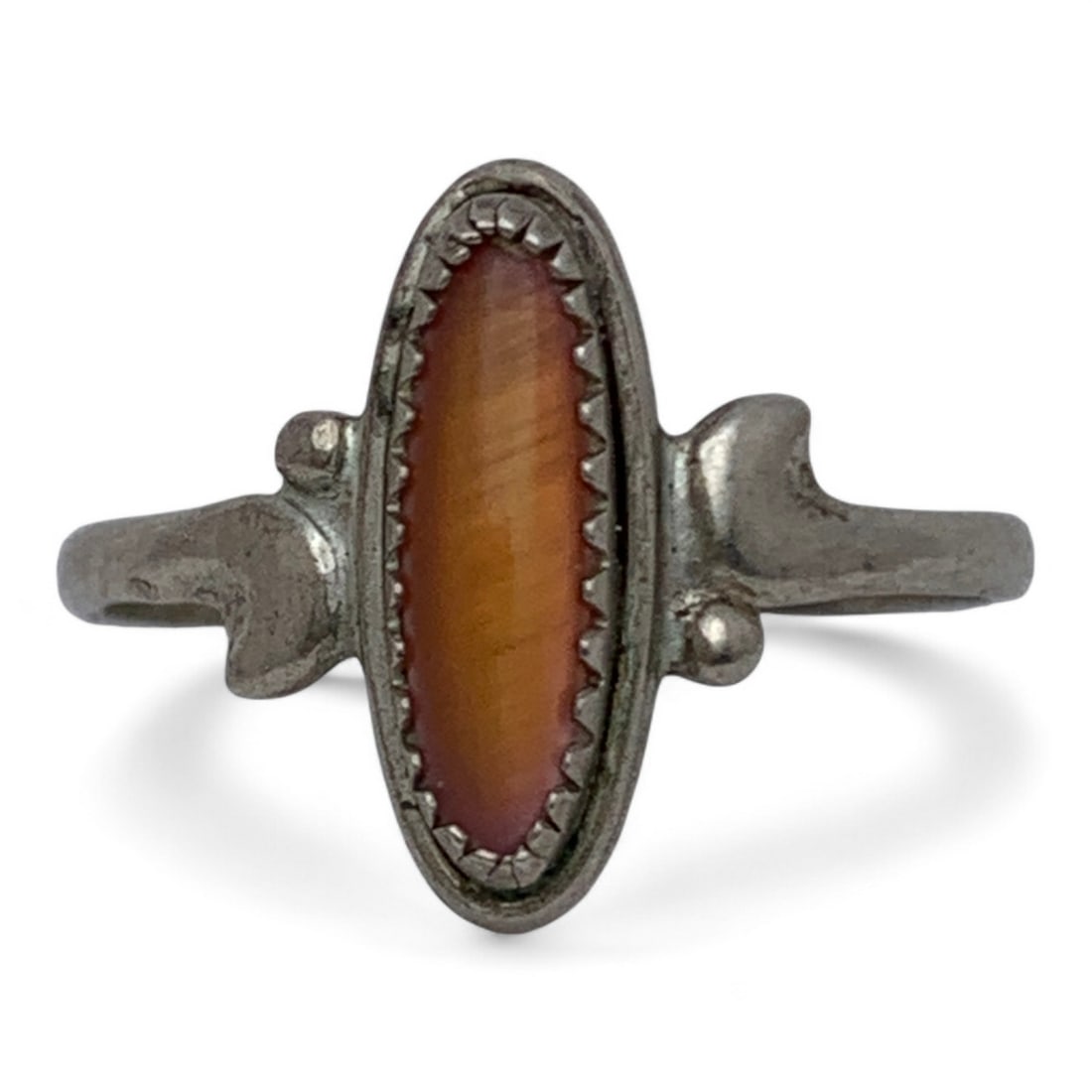 Sterling Silver Ring With Pink Stone: Marked 925. 1.6 G. Size 5.5.