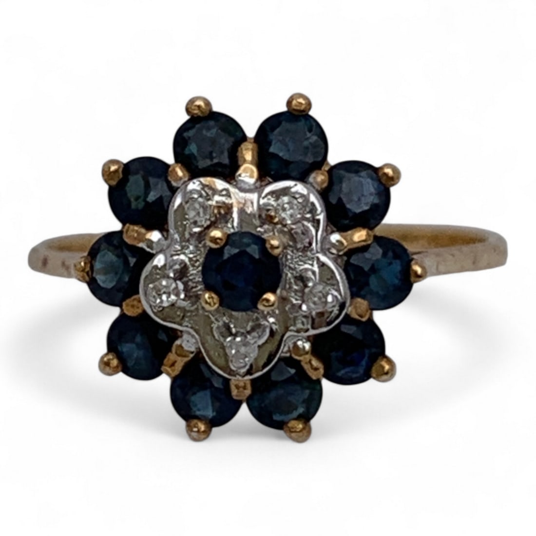 14k Yellow Gold Diamond & Blue Topaz Ring (1 of 7)
