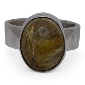 Sterling Silver Ring With Large Stone