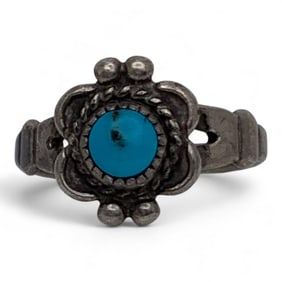 Sterling Silver Ring With Blue Stone