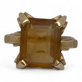 14k Yellow Gold & Orange Spinel Ring