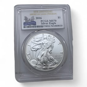 2016 Am Silver Eagle Dollar, M S 70
