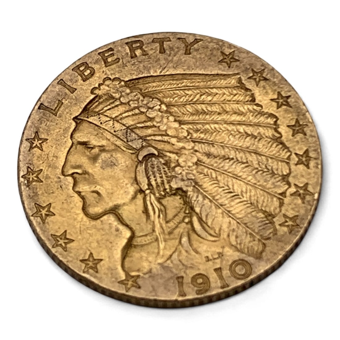 1910 Indian Head Gold 2 1/2 Dollar Coin (1 of 2)