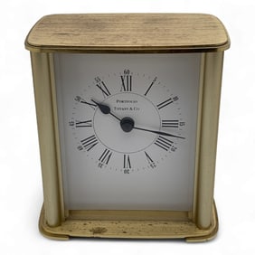 Tiffany & Co. Portfolio Brass Desk Clock