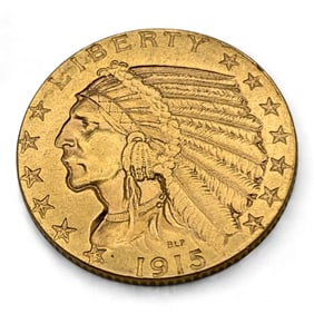 1912 Gold Five Dollar Indian Head Coin