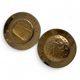 Pair Of 14k Gold Commemorative Cuff Links
