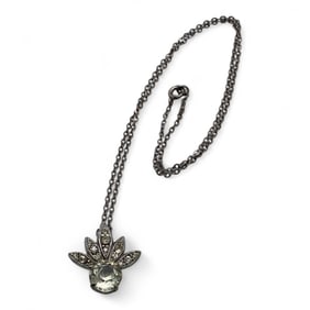 Sterling Silver & Rhinestone Pendant Necklace