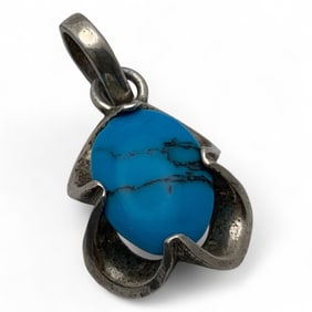 Sterling Silver & Blue Stone Pendant