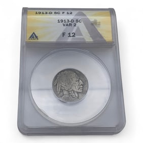 1913 D Buffalo Nickel, Variety 2 F 12