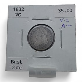 1832 Silver Capped Bust Dime, V/ G F