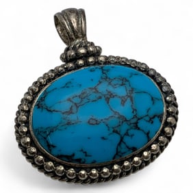 Sterling Silver & Blue Stone Pendant
