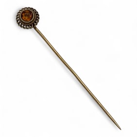 14k Gold And Citrine Stick Pin