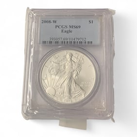 2008 W Am Silver Eagle Dollar, M S 69