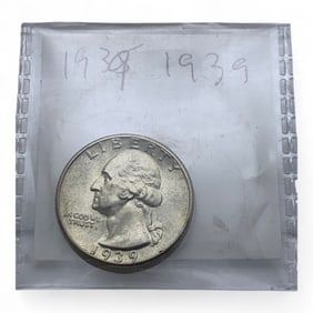 1939 Washington Silver Quarter, C H B U