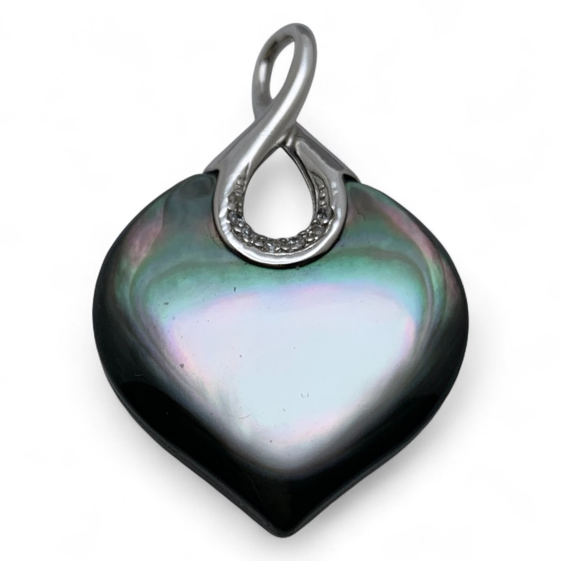 Sterling Silver & Mother Of Pearl Pendant: Marked 925 - 1 5/8" Long - 9.0 Grams