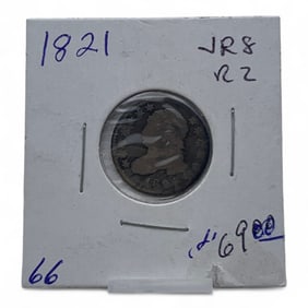 1821 Silver Capped Bust Dime, Large Date - G/ V G