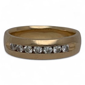 14k Yellow Gold And Diamond Ring / Band