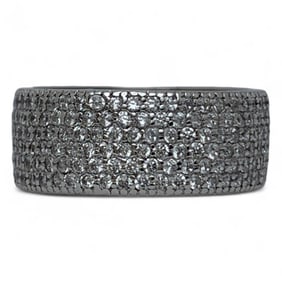 Sterling Silver Ring With Clear Stones