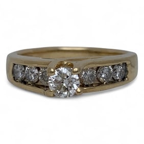 14k Yellow Gold And Diamond Ring