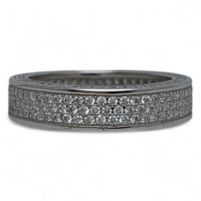 Sterling Silver Ring With Clear Stones