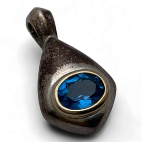 Sterling Silver & Blue Stone Pendant