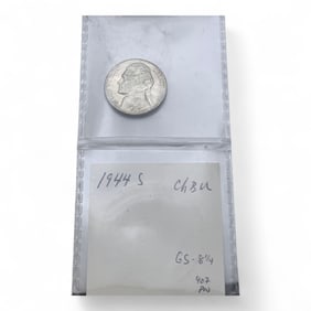 1944 S Silver Jefferson War Nickel, Ch B U