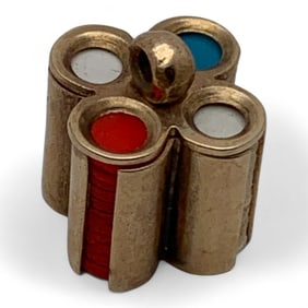 14k Gold Enameled Poker Chips Charm