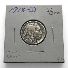 1918 D V F Semi-key Buffalo Nickel