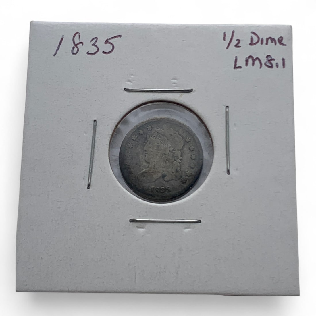 1835 Capped Bust Silver Half Dime, V G (1 of 3)