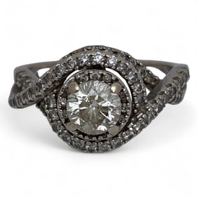 14k White Gold And Diamond Ring