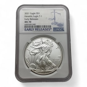 2021 Silver Heraldic Eagle One Dollar, Certified