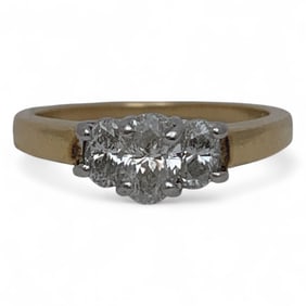 14k Yellow Gold And Platinum Diamond Ring