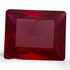 Faceted Red Ruby Gemstone