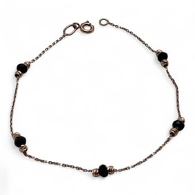 14k Gold And Faceted Bead Bracelet