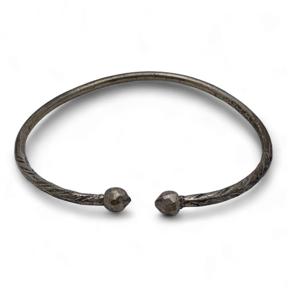 Silver Cuff Bracelet: Tests Silver - 2 3/8" Inside Width - 11.5 Grams