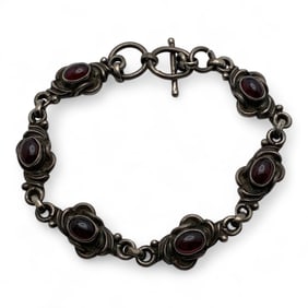 Silver Bracelet With Purple Stones