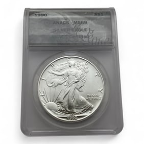 1990 American Silver Eagle One Dollar, Certified