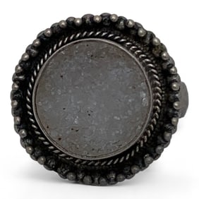 Sterling Silver Ring With White Stone