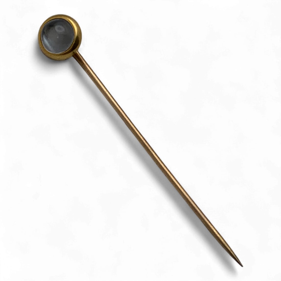 14k Gold Stick Pin With Clear Stone (1 of 4)