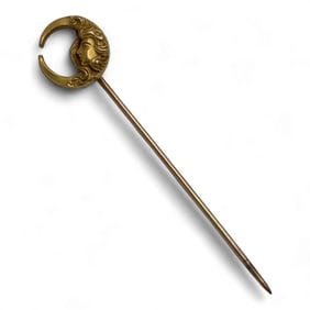 14k Gold Moon Stick Pin