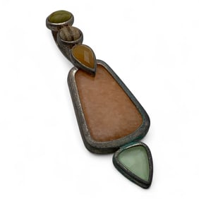 Sterling Silver Pendant With Stones