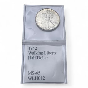 1942 Walking Liberty Half Dollar, B U