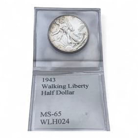 1943 Walking Liberty Silver Half Dollar, Ch B U