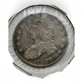 1828 Capped Bust Silver Half Dollar, X F