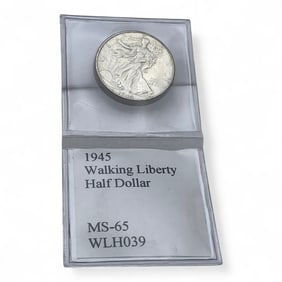 1945 Walking Liberty Silver Half Dollar, Ch B U