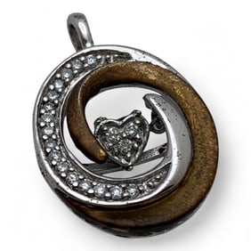 Silver Pendant With Clear Stones