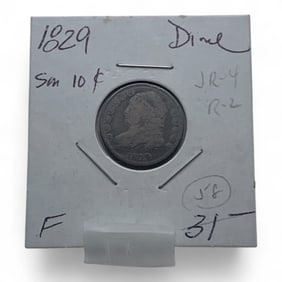 1829 Silver Capped Bust Dime, F