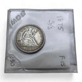 1875 S 20 Cent Piece, S/s F